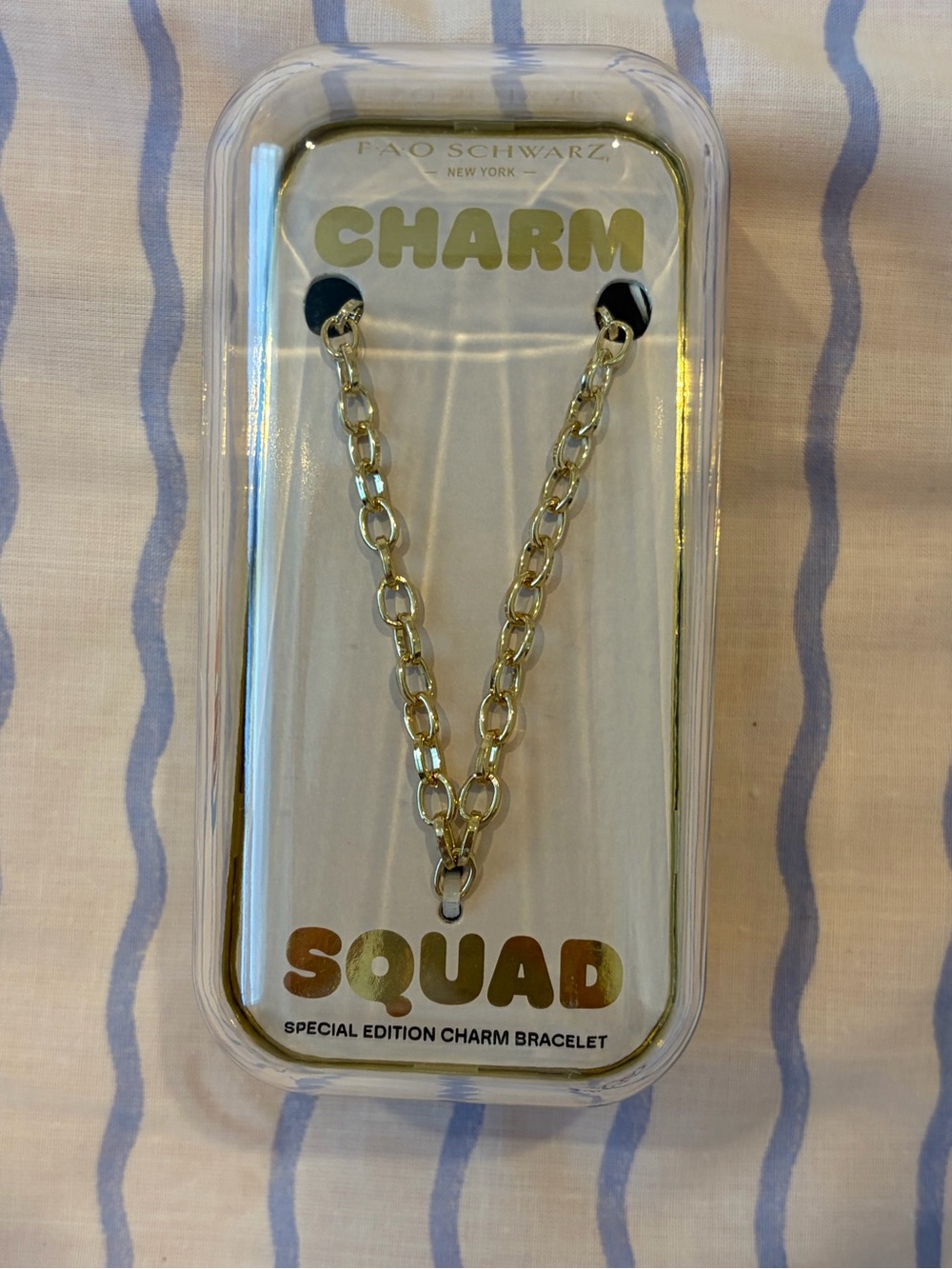 FAO Schwarz Gold Charm Squad Bracelet